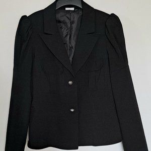 Black Puff Sleeve Blazer